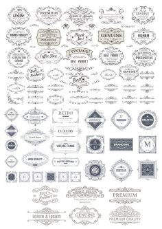Vintage Elements Collection Free Vector