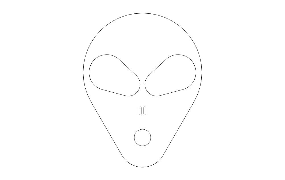 Archivo dxf cabeza alienígena