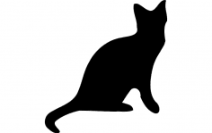القط صورة ظلية المتجهات ملف dxf