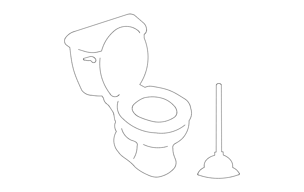 туалет dxf файл