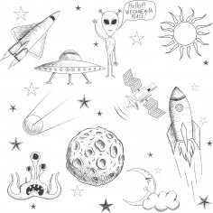 Weltraum-Doodle