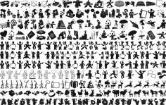 Large Collection Silhouettes Free Vector