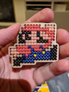 Laser Cut Mario Simple Crossstitch