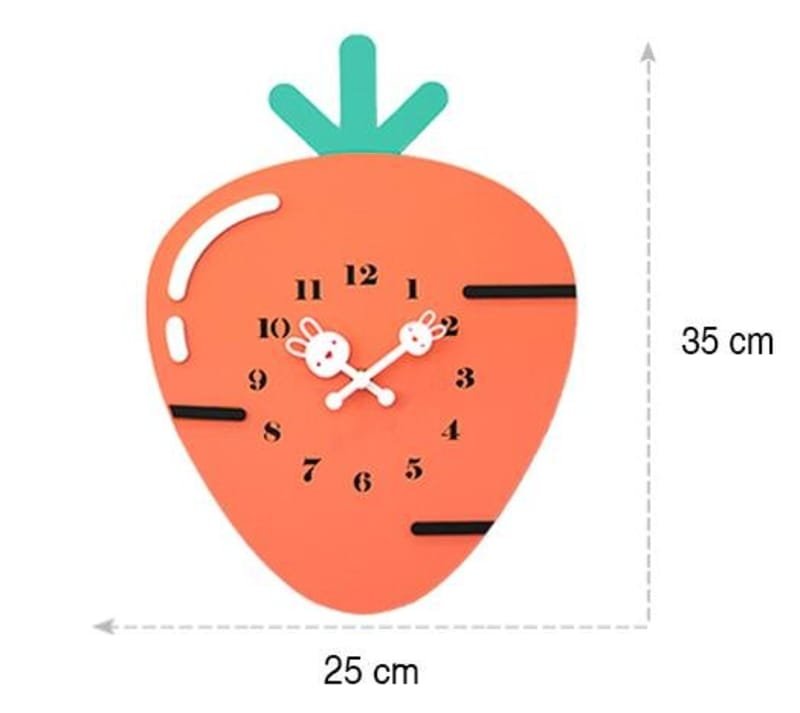 Laser Cut Cute Cartoon Carrot Wall Clock Kids Room Decor