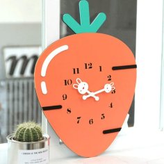 Laser Cut Cute Cartoon Carrot Wall Clock Kids Room Decor