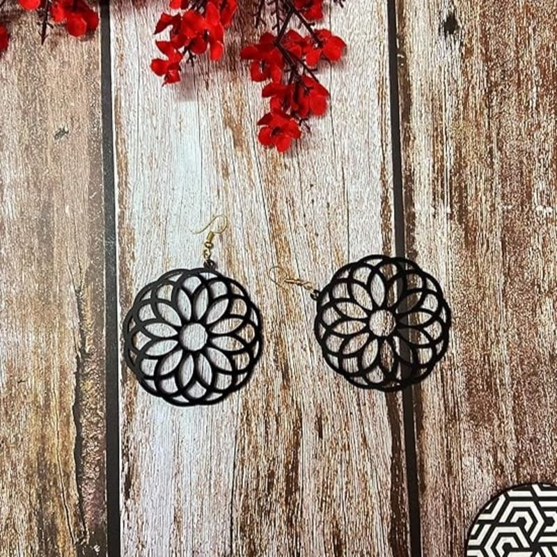 Laser Cut Acrylic Flower Earrings for Women Mandala Style Flower Gifts for Women and Girls