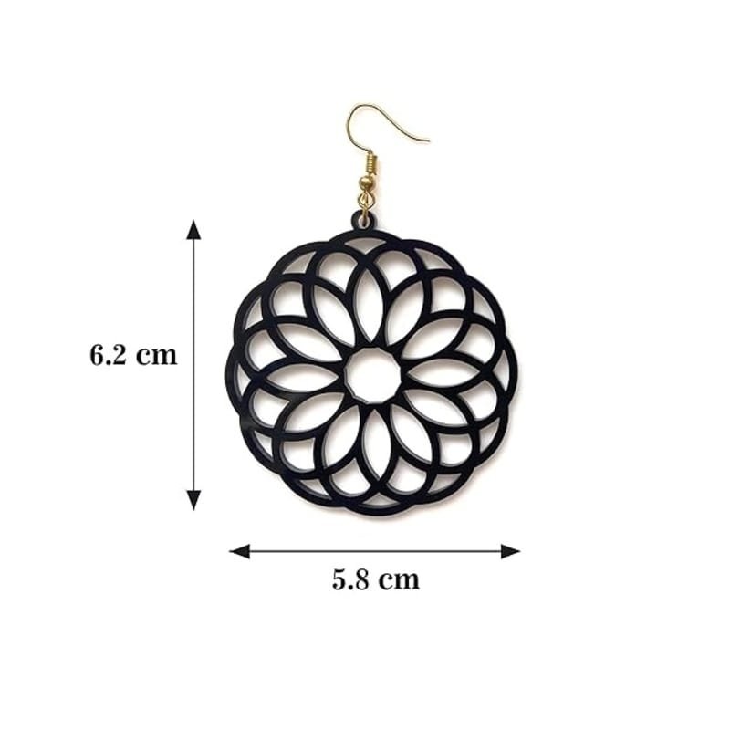 Laser Cut Acrylic Flower Earrings for Women Mandala Style Flower Gifts for Women and Girls