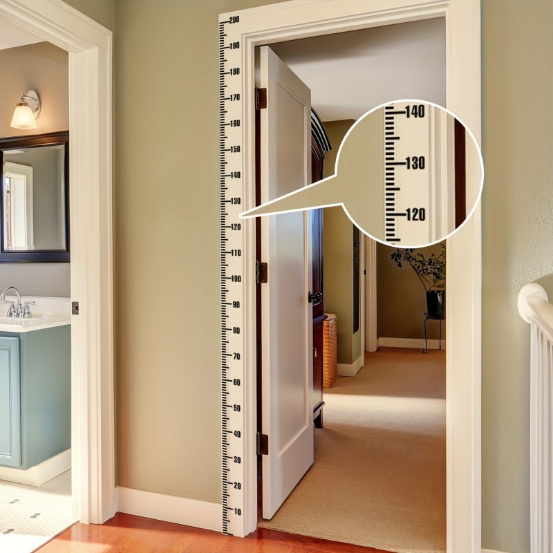 Laser Cut Minimalist Growth Chart Wall Sticker – Height Measurement Decal for Room Decor