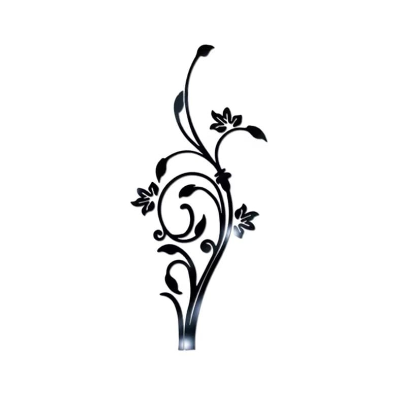 Laser Cut 3D Flower Vine Mirror Acrylic Wall Sticker Mirror Home Decor
