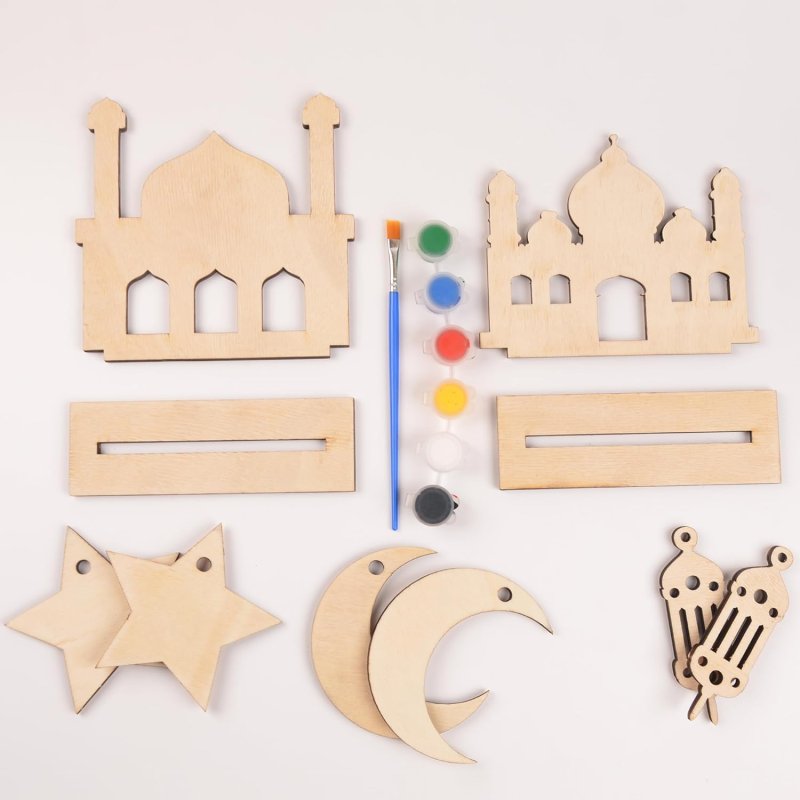 Laser Cut Diy Wood Ramadan Kids Activity – Paint Your Own Mosque