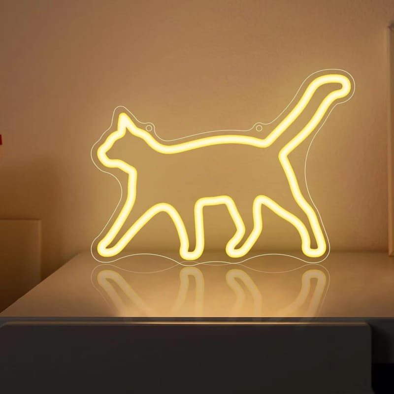 Laser Cut Cat Neon Sign – Cat Lamp Wall Decor