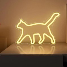 Laser Cut Cat Neon Sign – Cat Lamp Wall Decor