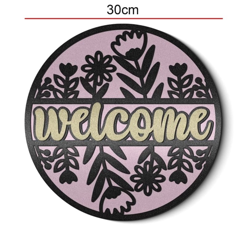 Laser Cut Spring Welcome Door Hanger – Welcome Floral Front Door Hanger