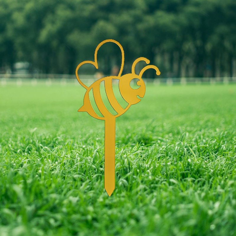 Laser Cut Flower Bee Decorative Garden Stakes Bee Outdoor Garden Decor Yard Stakes Outdoor Decor Bee Yard Art