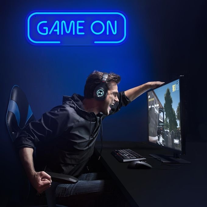 Laser Cut Game On Neon Sign Gaming Room Decor