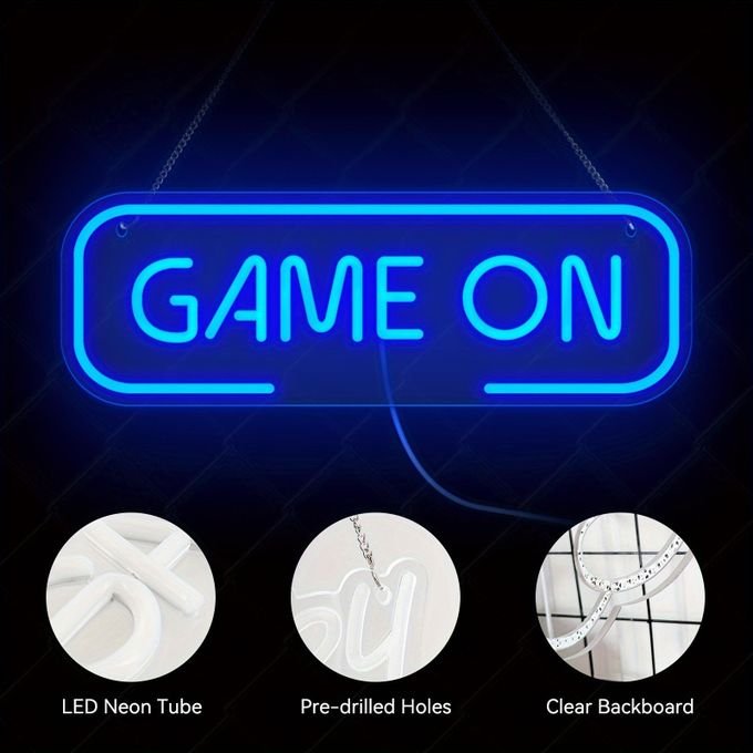 Laser Cut Game On Neon Sign Gaming Room Decor