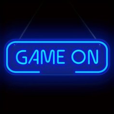 Laser Cut Game On Neon Sign Gaming Room Decor