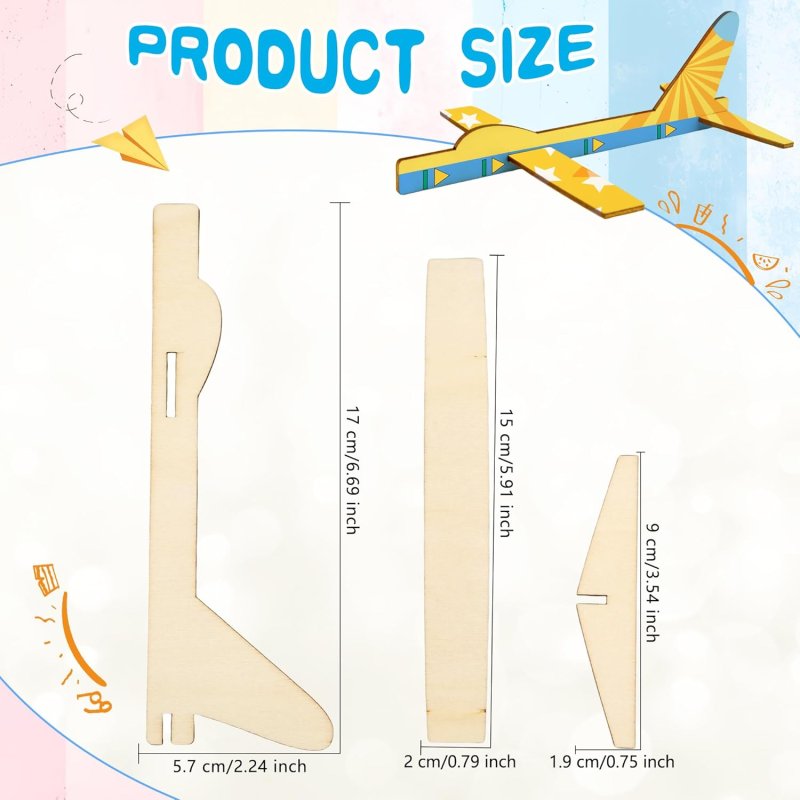 Laser Cut Wooden Airplane Unfinished Wood Plane Paintable Wooden Craft Airplane Model