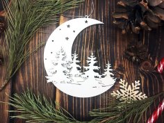Laser Cut Christmas New Year Decor Multilayer Pendant Free Vector