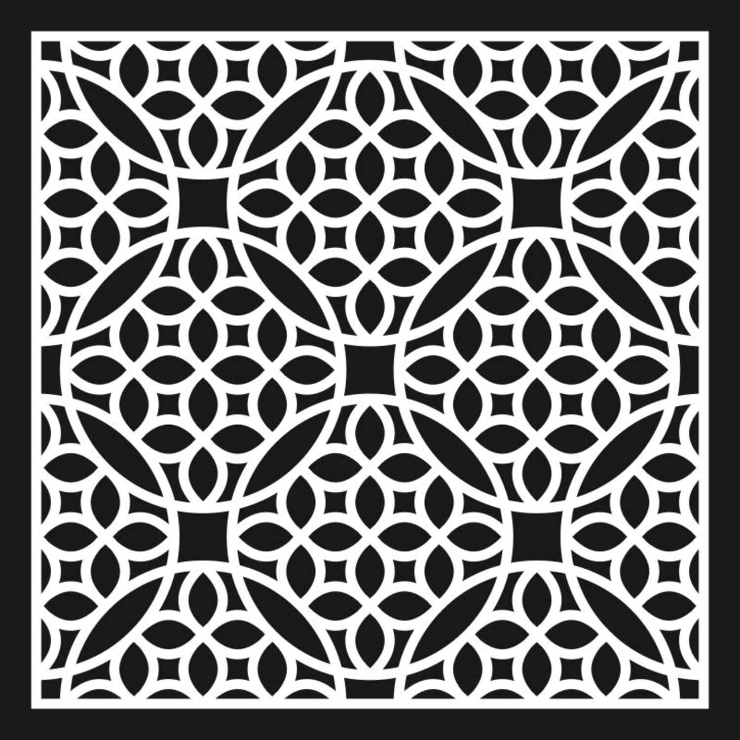 Vintage Geometric Jali Tile Pattern For CNC Laser Cutting Free Vector ...