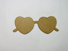 Laser Cut Heart Glasses Cutout Free Vector