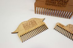Laser Cut Beard Comb Template PDF File