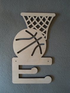 Colgador de medallas cortado con láser para jugadores de baloncesto de madera contrachapada 6 8 mm