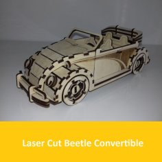 Laser Cut Beetle Convertible Wooden Model Free Vector