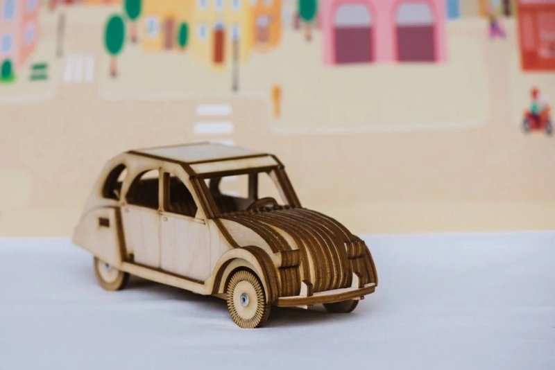 Laser Cut Citroen 2CV 3D Puzzle DXF File