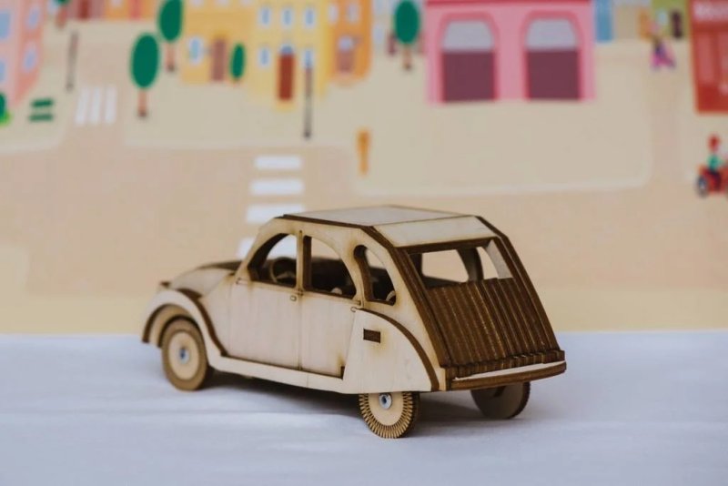 Laser Cut Citroen 2CV 3D Puzzle DXF File