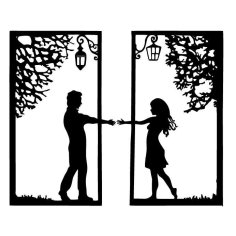 Couple Window Decal DXF File