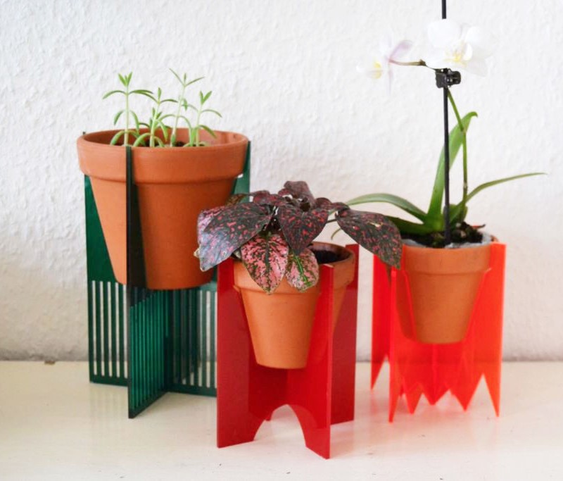 Laser Cut Flower Pot Stands Free Vector