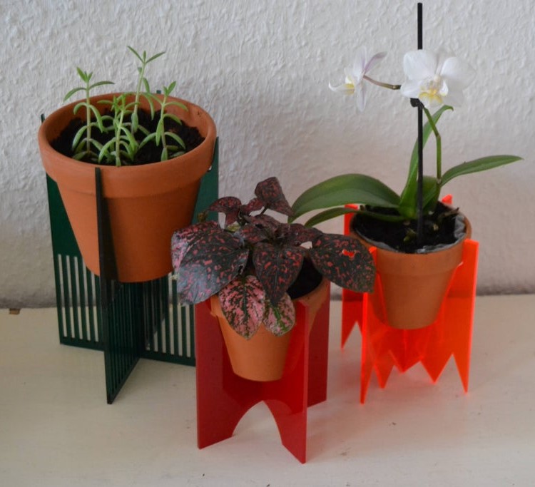 Laser Cut Flower Pot Stands Free Vector