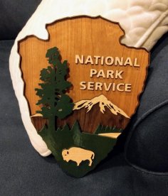 Laser Cut US National Park Service Shield SVG File