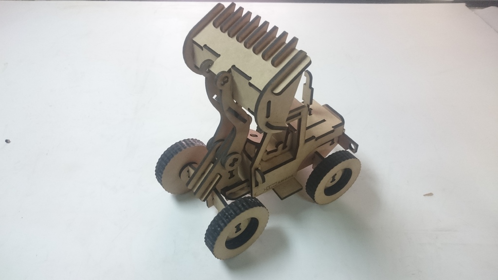 Laser Cut Bulldozer 3D Puzzle 6mm Free Vector