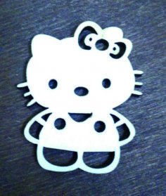 Laser Cut Hello Kitty Cat Cutout Free Vector