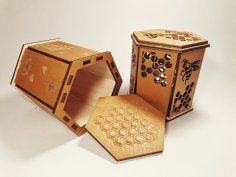 Laser Cut Wooden Honey Box Free Vector