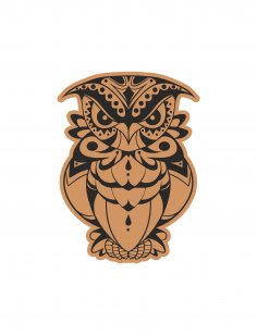 Decorative Angry Bird Owl Laser Cut Engraving Template Free Vector