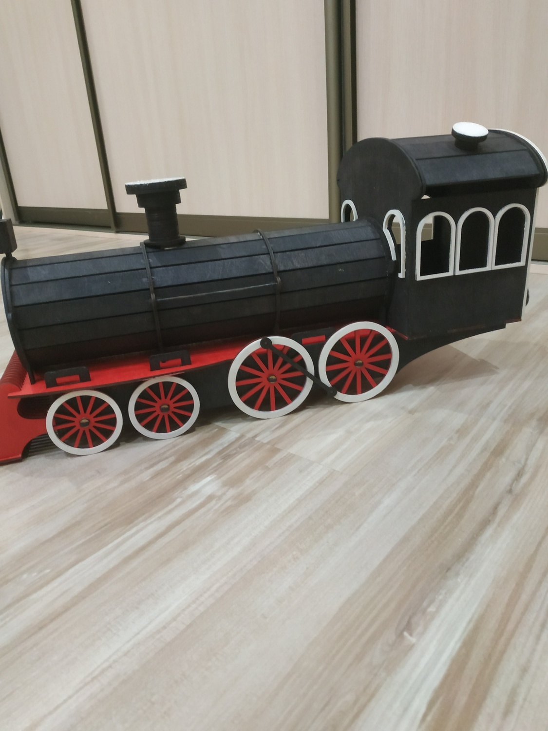 Laser Cut Wooden Train Locomotive Steam Engine 3mm SVG File Free