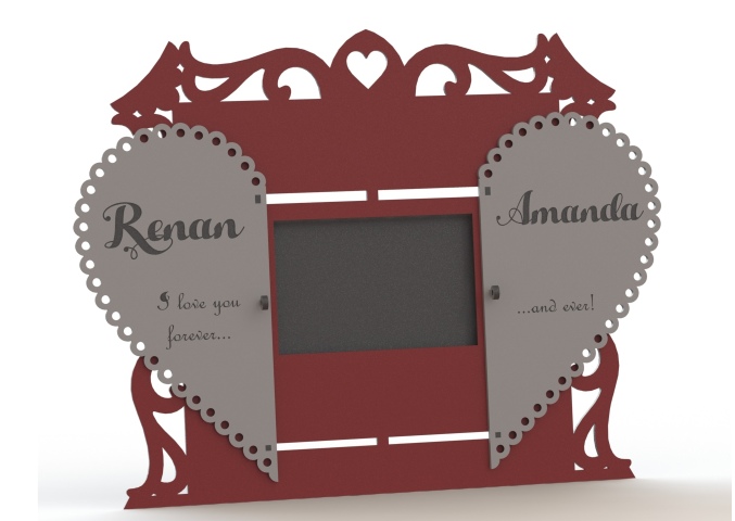 Laser Cut Wooden Heart Shape Decorative Frame Free Vector