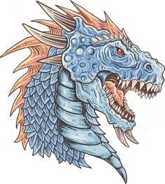 Принт на футболке с изображением дракона