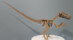 Velociraptor de dinosaurio rapaz cortado con láser