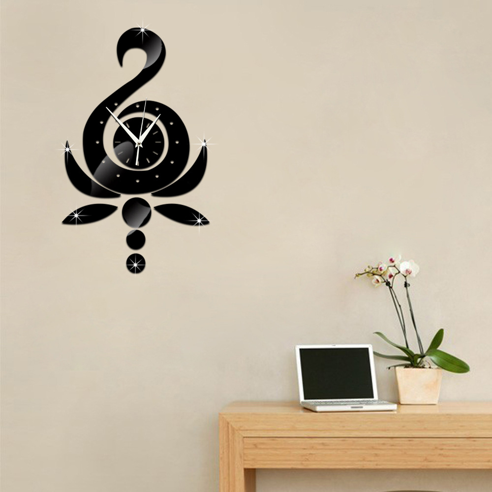 Laser Cut Lotus Swan Wall Clock Free Vector