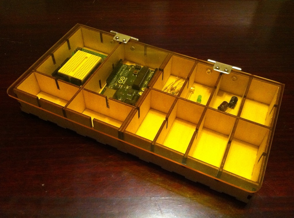 Laser Cut Compartment Storage Box DXF File