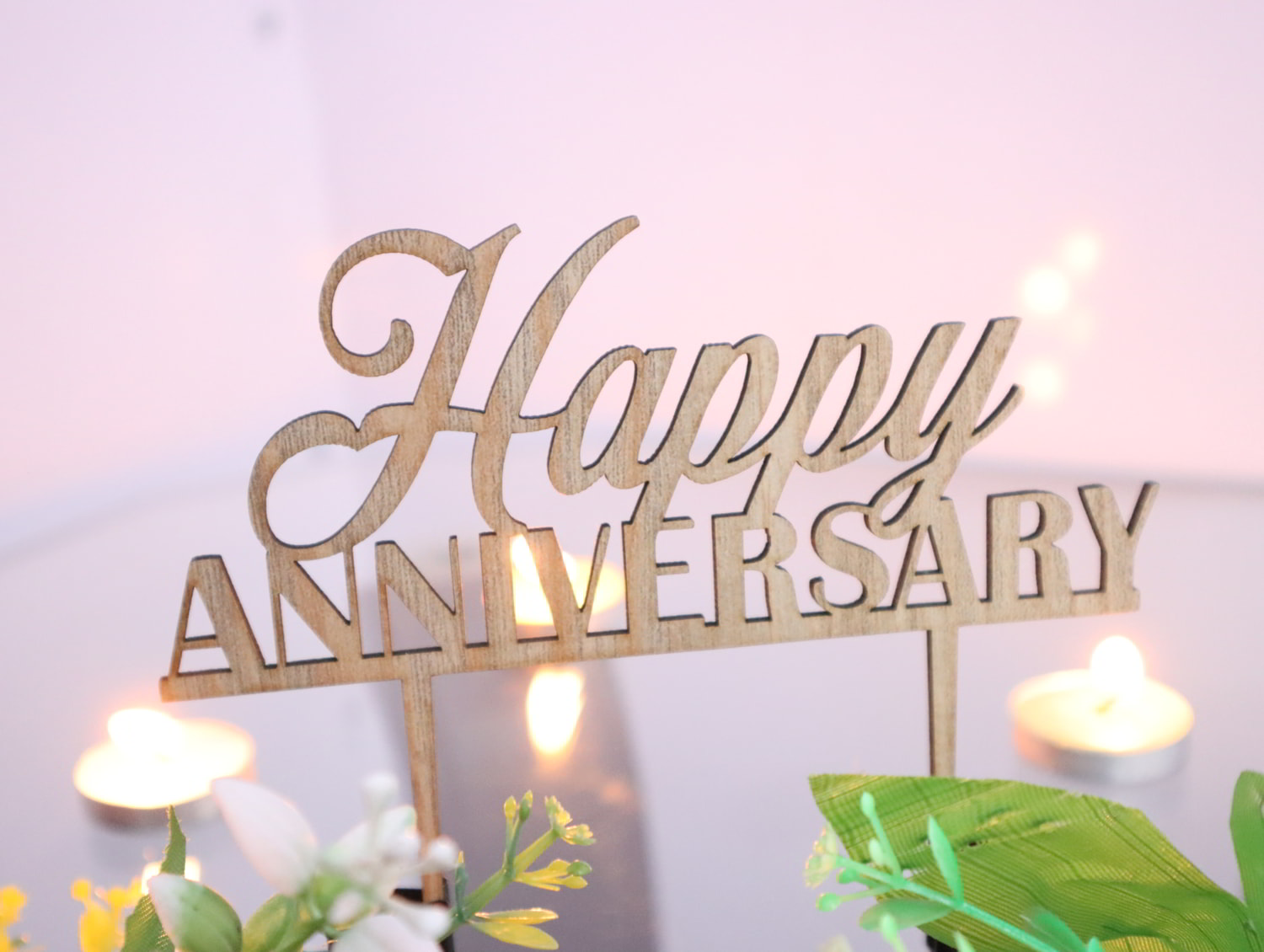 Laser Cut Happy Anniversary Cake Topper Free Vector