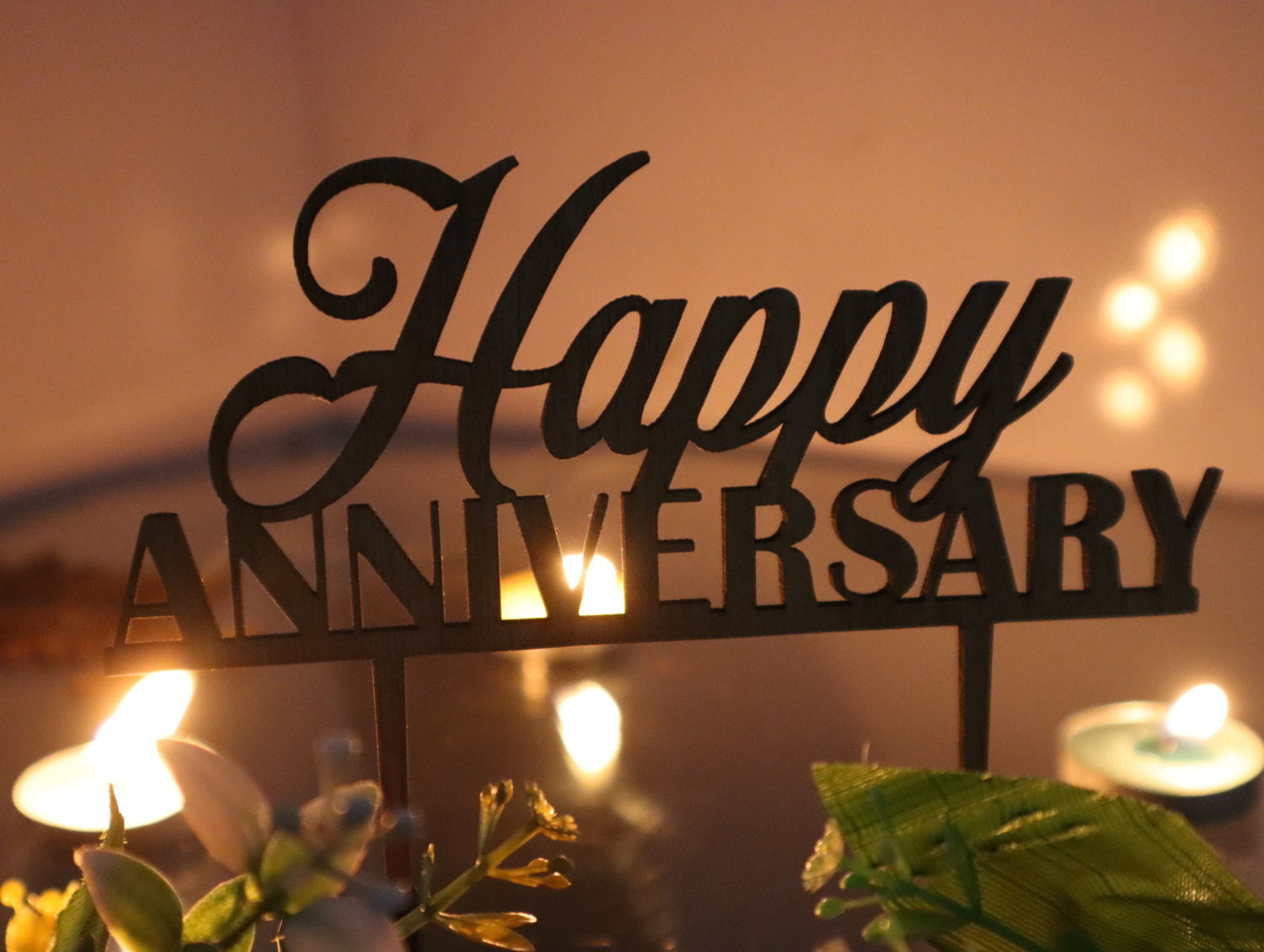 Laser Cut Happy Anniversary Cake Topper Free Vector