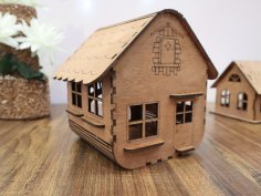 Laser Cut Wooden House Template 3mm Free Vector