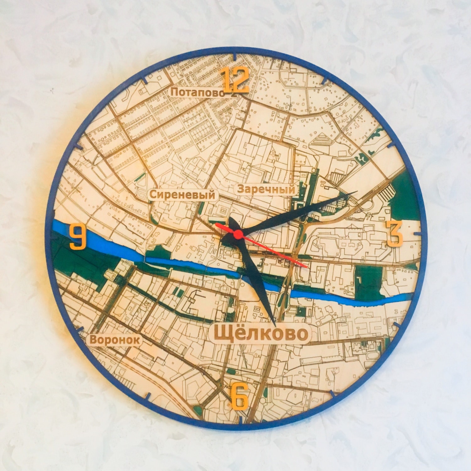 Laser Cut Sevastopol Map Wall Clock Free Vector