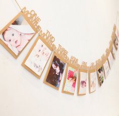 Laser Cut First Year Photo Frame Free Vector
