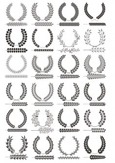Conjunto de coroas de louros pretos